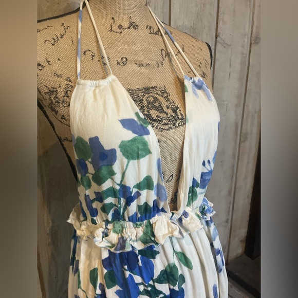 Sexy and sweet Love Stitch Floral Halter Maxi Dress Size Small - Picture 6 of 9